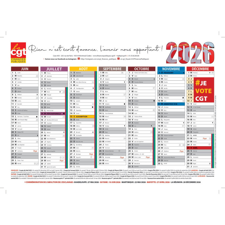 Calendrier format A5