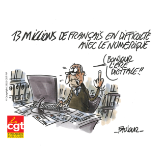 Dessin « Français en difficulté avec le numérique »
