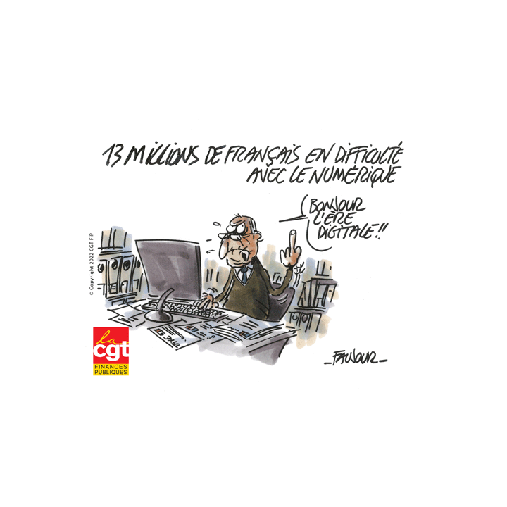 Dessin « Français en difficulté avec le numérique »