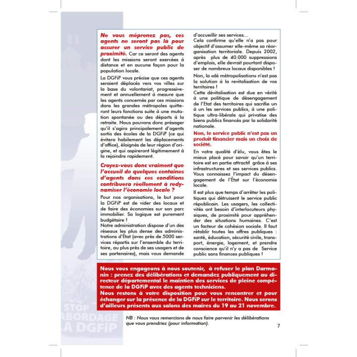 Livret « Pas de services publics sans finances publiques »